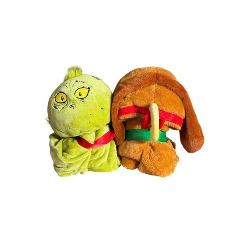 The Grinch & Max Dr. Seuss Hooded Throw Blanket Plush Set Christmas GIFT NEW